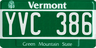 VT license plate YVC386