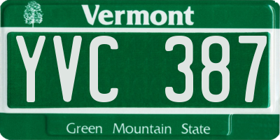 VT license plate YVC387