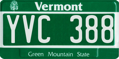 VT license plate YVC388