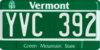 VT license plate YVC392