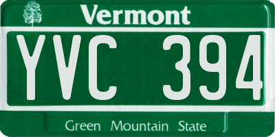 VT license plate YVC394
