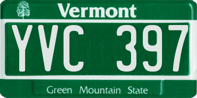 VT license plate YVC397