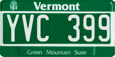 VT license plate YVC399