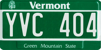 VT license plate YVC404
