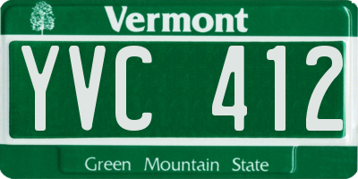 VT license plate YVC412
