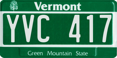 VT license plate YVC417