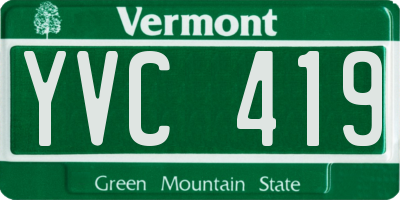VT license plate YVC419