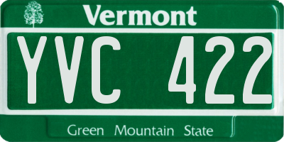 VT license plate YVC422