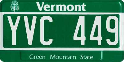 VT license plate YVC449