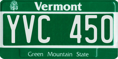 VT license plate YVC450
