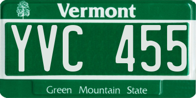 VT license plate YVC455