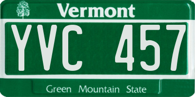 VT license plate YVC457
