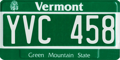 VT license plate YVC458