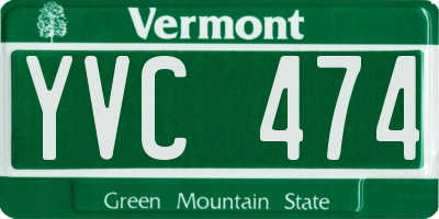 VT license plate YVC474
