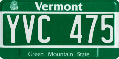 VT license plate YVC475
