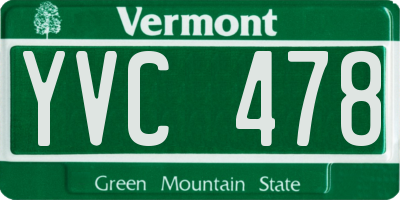VT license plate YVC478