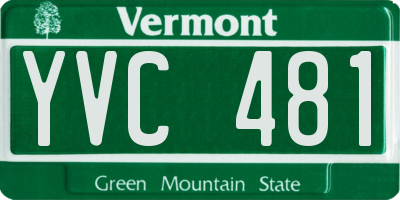 VT license plate YVC481
