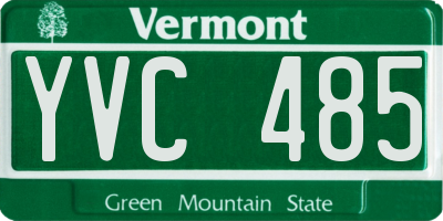VT license plate YVC485