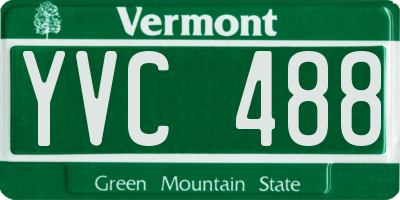 VT license plate YVC488