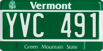 VT license plate YVC491