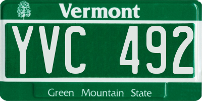 VT license plate YVC492