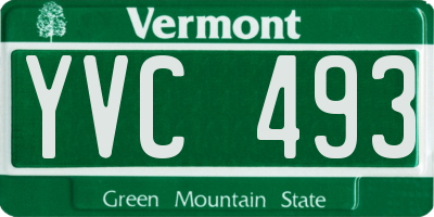 VT license plate YVC493