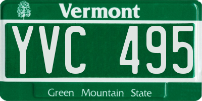 VT license plate YVC495