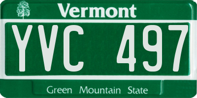 VT license plate YVC497