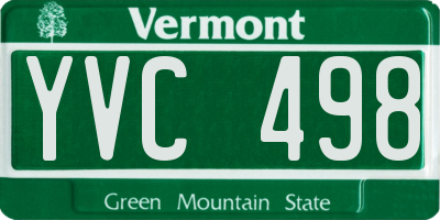 VT license plate YVC498