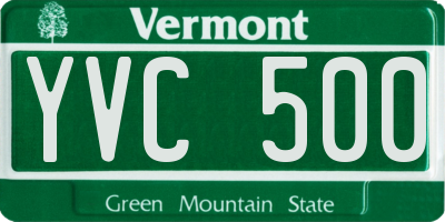 VT license plate YVC500