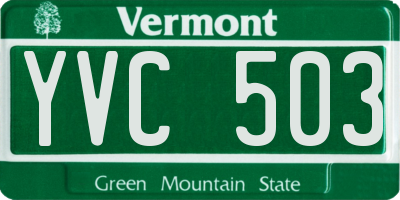 VT license plate YVC503