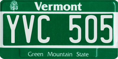VT license plate YVC505
