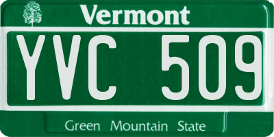 VT license plate YVC509
