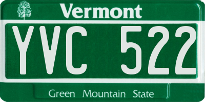 VT license plate YVC522