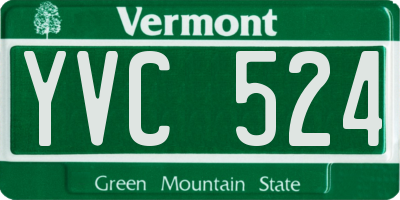 VT license plate YVC524