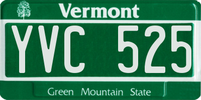 VT license plate YVC525