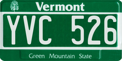 VT license plate YVC526