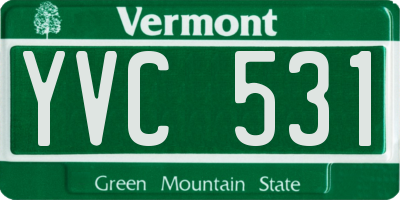 VT license plate YVC531