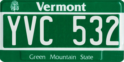 VT license plate YVC532
