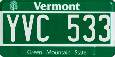 VT license plate YVC533