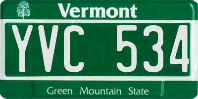 VT license plate YVC534