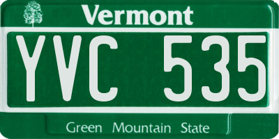VT license plate YVC535