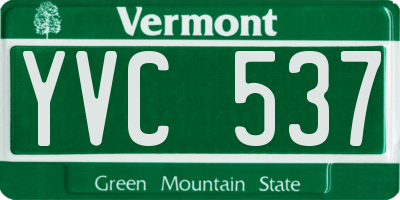 VT license plate YVC537