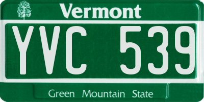 VT license plate YVC539
