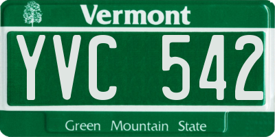 VT license plate YVC542