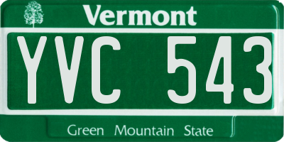 VT license plate YVC543