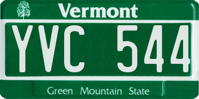 VT license plate YVC544