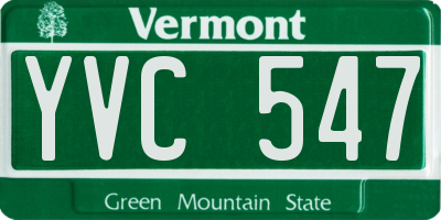 VT license plate YVC547