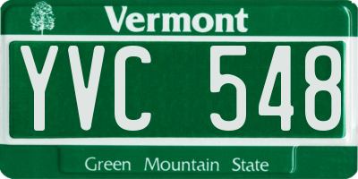VT license plate YVC548