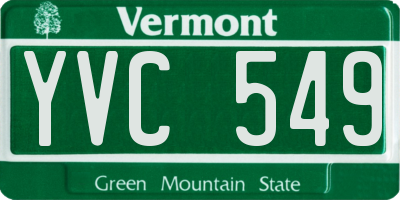 VT license plate YVC549